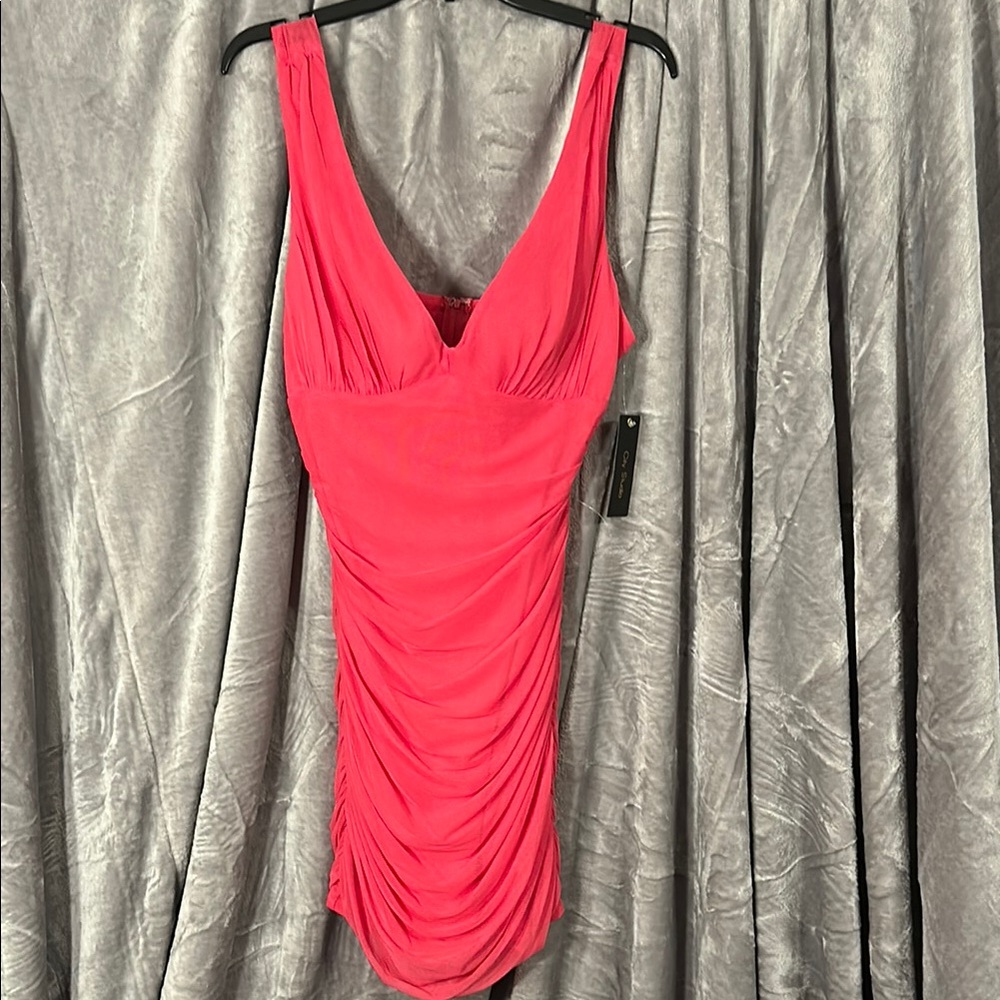 Pink Formal Tight Fitting Pink Dress
